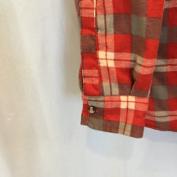 Outdoor Exchange Unisex Red and Gray Plaid Quilted Shirt Jacket Sz Women's Small - Picture 9 of 9